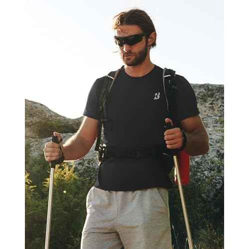 Roadbox Men's Rash Guard Short Sleeve, UPF 50+ UV Sun Protection Swim Shirts, Quick Dry Lightweight Water Surf Beach T-Shirt