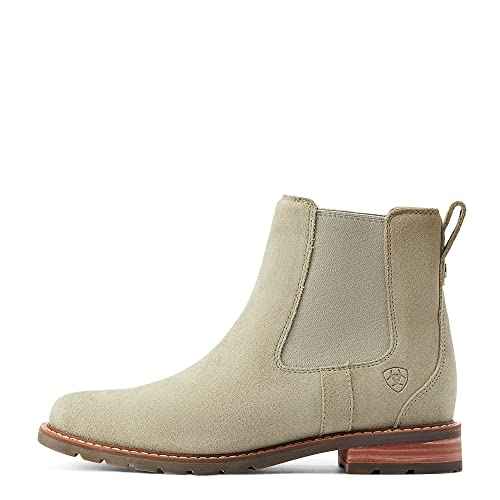 Ariat Womens Wexford Waterproof Round Toe Chelsea Casual Boots Ankle Low Heel 1-2" - Brown