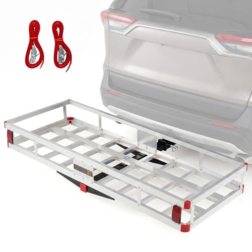 Heavy Duty Aluminum Hitch Cargo Carrier 500 lbs Capacity for SUV & Truck