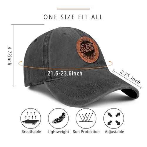 70th Birthday Gifts for Men Women 70 Year Old Gifts 1955 Birthday Vintage Hat 100% Cotton Baseball Cap