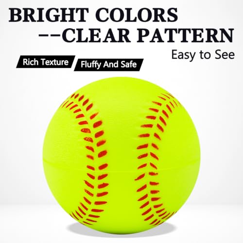 Optic Yellow Soft Foam Softballs 6 Pack - 11 Inch Training Balls for Beginners