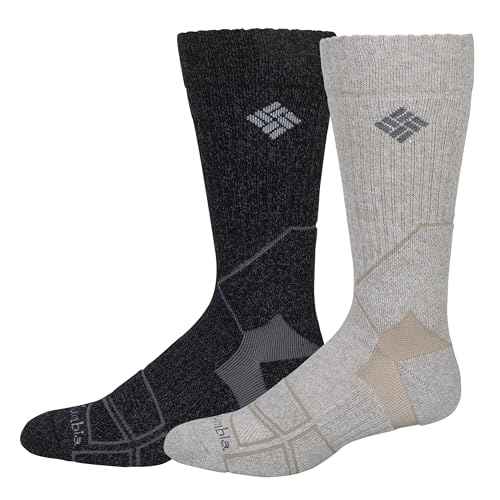 Columbia Mens 2 Pack Medium Weight Hiking Crew Socks