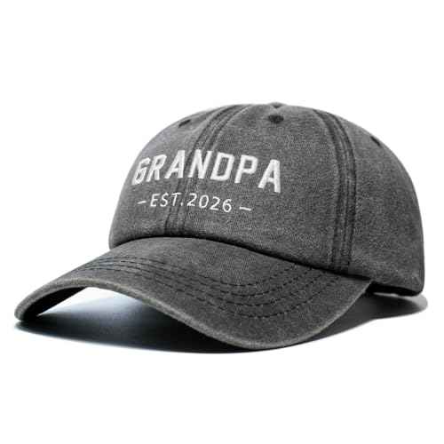 New Grandpa Gifts, First Time 2026 Promoted to Grandpa to be Gifts, Grandfather Hat, Adjustable Baseball Caps