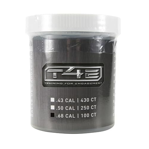Umarex T4E Premium Rubber Ball Ammo for Paintball Guns, Black, .68 Caliber, 100 Count