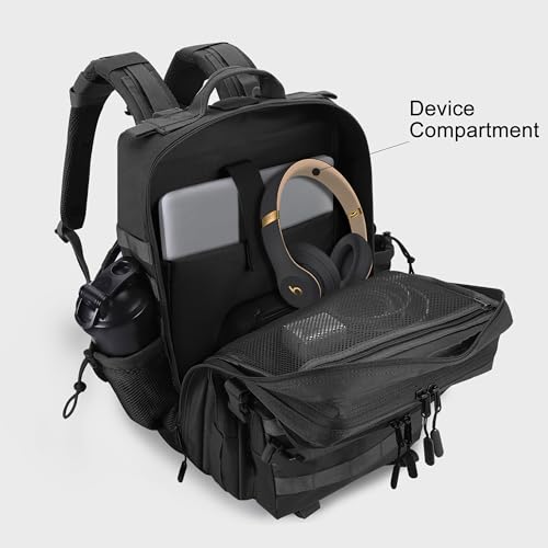 Black 45L Military Tactical Backpack with Shoe Compartment - Assault Pack
