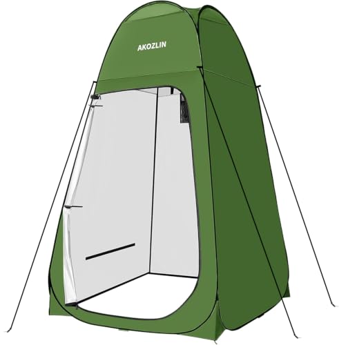 Portable Pop-Up Shower Tent with Silver Coating, 74.8 Inch High