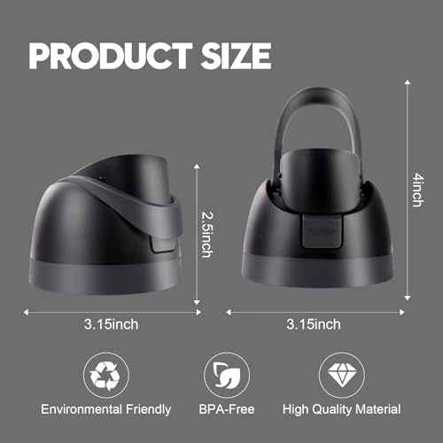 Replacement Lid for Owala Freesip, Compatible with Owala Cup 16oz 24oz 32oz 40oz, One Button Water Bottle Top Lid Replacement Accessory, Leakproof, BPA-Free (Black)
