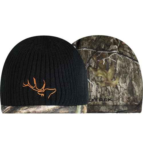 EDTREK Reversible Windproof Fleece Beanie Hat - Warm Winter Hat for Hunting Fishing Camping in Cold Weather