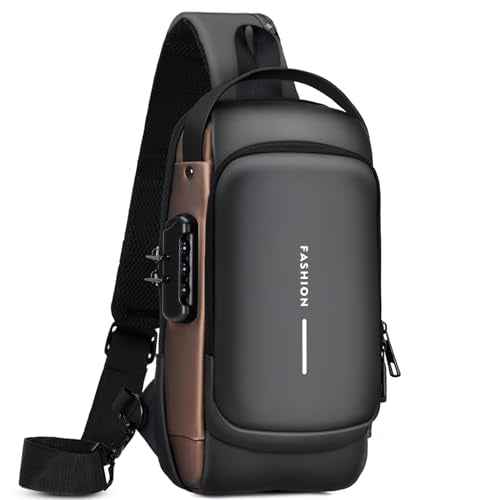 Sling Bag for Men | Anti-theft Crossbody Bag - PU Leather Crossbody Shoulder Bag - Chest Bag for Daily use