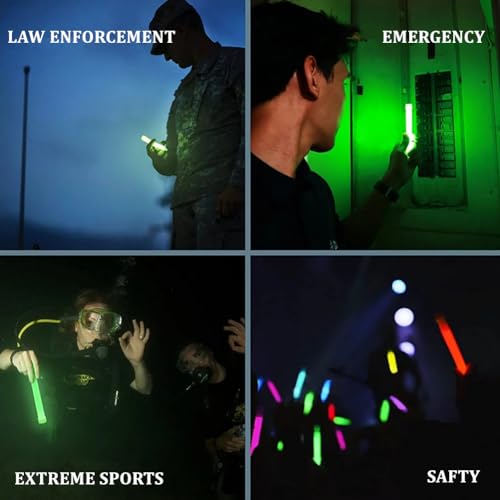 Green Emergency Glow Sticks 30pcs - Military Grade Light Up Safety Lightsticks for Camping & Survival