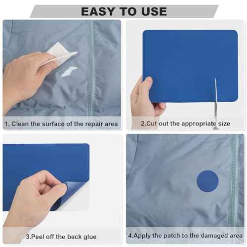 OAZ 8 Pieces 7.87 x 5.9 inch Nylon Repair Patches Nylon Fabric Patch Self-Adhesive Nylon Repair Tape Waterproof Lightweight Outdoor Gear Repair Patch Kit for Down Jacket Clothing Tent Bag (Black)