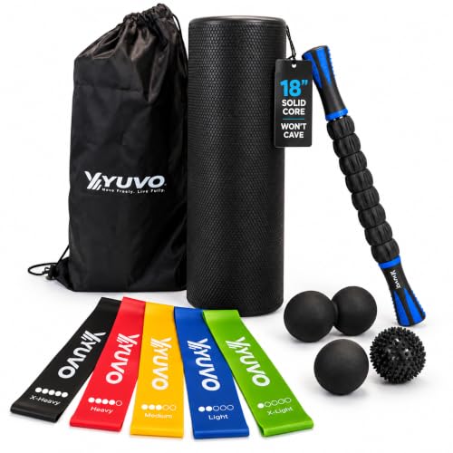 6-in-1 Foam Roller Set - 18 Inch High Density Trigger Point Back Massage