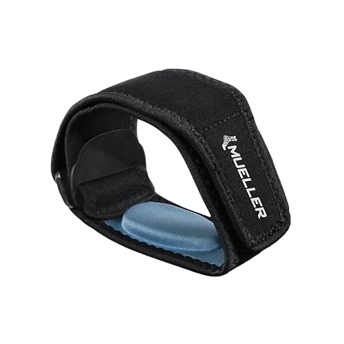 MUELLER Esports Medicine Adjustable Elbow Brace with Gel Pad for Men and Women, Elbow Pain Relief Support Sleeve, 6 KTape Strips Included, Ideal for Gamer's Console and Mouse Elbow, Black, One Size
