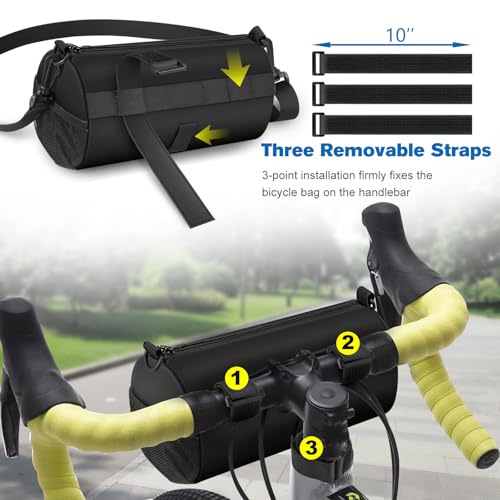 FINPAC Waterproof Bike Handlebar Bag with Gray and Black Variations - 2.4L Storage