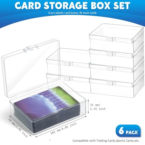 6 Pack Clear Plastic Playing Card Boxes - Card Deck Storage Cases