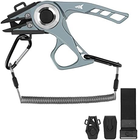 KastKing Micro Gila Fishing Pliers, Integrated Finger Hole, Aircraft Grade Aluminum, Fishing Tools, Saltwater Resistant Fishing Gear, Tungsten Carbide Cutters, Burt Orange