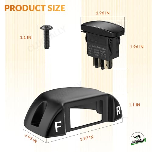 Black Forward Reverse Switch and Housing Kit for Golf Carts - Compatible with Club Car Precedent, Tempo, Onward
