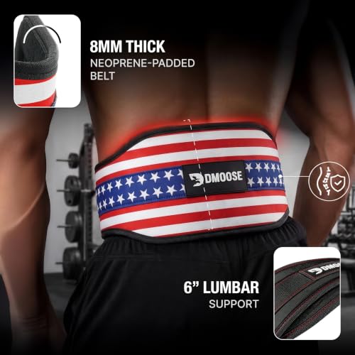 American DMoose Fitness Dip Belt for Weightlifting & Pull-Ups, 36-Inch Steel Chain, Neoprene Padding Supports 350lbs