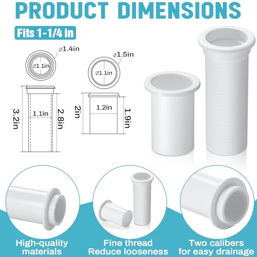 Yaocom 1-1/4 Inch Adjustable Marine Splashwell Drain Pipe for Boat Water Overflow