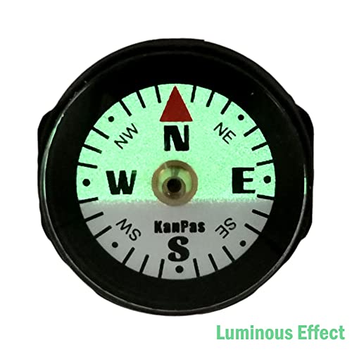 Mini Luminous Button Compass for Watch Band or Lanyard - A-25