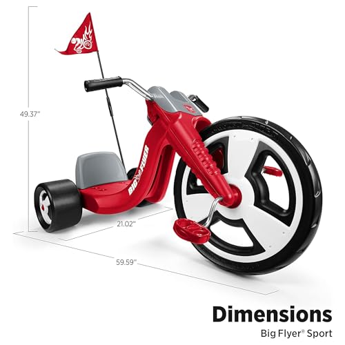 Radio Flyer Kids Bike, Kids Toys, Outdoor Toys for Toddlers 3-5, Toddler Bike, Big Flyer Sport, for Ages 3-7 Years