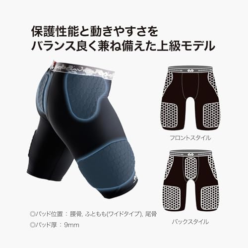 McDavid Compression Padded Shorts with HEX, Hip, Tailbone, Thigh Pads - Girdle Tights for Football, Hockey, Basketball-Unisex