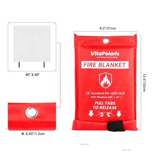 Heavy-Duty Emergency Fire Blanket 4 Pack - Fireproof Fiberglass Heat Shield for Kitchen, Home, Car, Camping