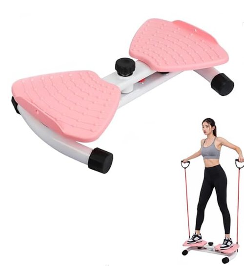 Waist Twisting Machine,Ab Twister Board for Women Belly Fat,Noiseless Waist Training Machine with Resistance Bands,Ab Machine for Home Gym(PINK)