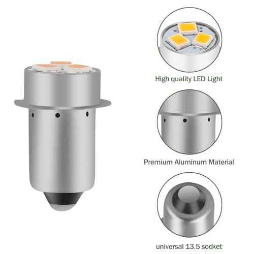 Flashlight Bulbs Replacement, Mag-Lite Led Bulb for Ryobi Craftsman Milwaukee Flashlight, 18V 19.2V LED Flashlight Bulb-3 Pack