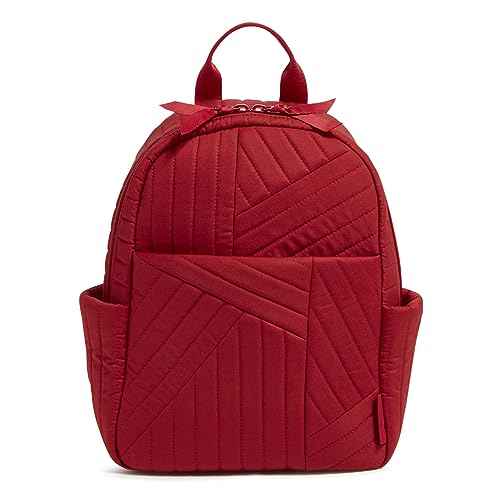 Vera Bradley Women's Cotton Small Backpack, Cardinal Red, One Size