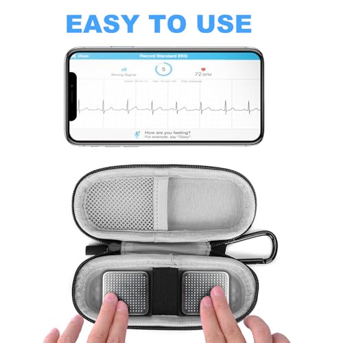 Case for Kardiamobile EKG Monitor, Compatible with Kardiamobile EKG Heart Monitor, Hard Travel Box for Alivecor Kardia Mobile 6L, Pill Box and Carabiner Clip Included