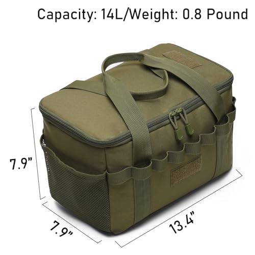 Tactical Camping Storage Bag 14L with Carry Handles & OD Green
