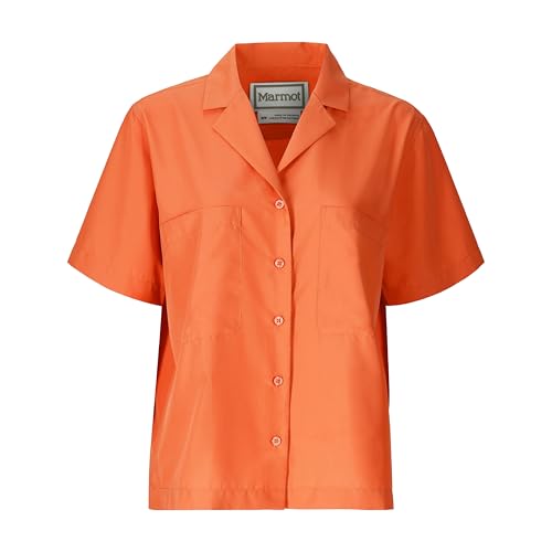 MARMOT Women's AirExchange UPF 40 Short Sleeve Camp Shirt - Lightweight Breathable Quick-Dry, Pomelo, X-Small