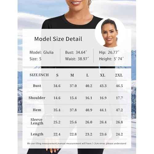 Loovoo Thermal Shirts for Women Long Sleeve Workout Tops Crewneck Fleece Base Layer Running Athletic Tee with Zipper Pocket