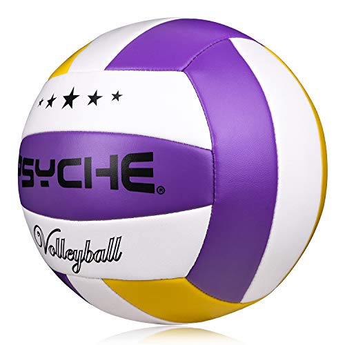 Official Size 5 Volleyball - Purple-Yellow-White Indoor & Outdoor Beach Ball
