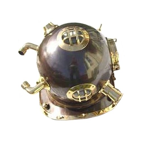 Full Size Antique Reproduction U.S. Navy Mark V Brass Diving Helmet
