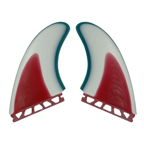 UPSURF Twin Surfboard Fins Set with Single Tabs - Solid Fiberglass MR Size