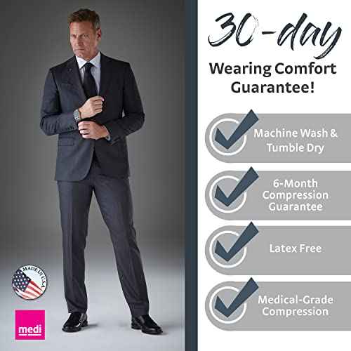 mediven for Men Classic, 20-30 mmHg ? Calf High Compression Stockings, Closed Toe Leg Circulation for Men, Compression Dress Socks, Leg Support Compression Coverage