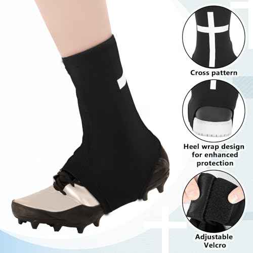 Cross Spat Cleat Covers Football Spats Christian Cross Adjustable Non Slip Cleat Sleeves for Soccer Baseball Softball Field Hockey Fit for Youth Adults Men and Women Gift for Athlete