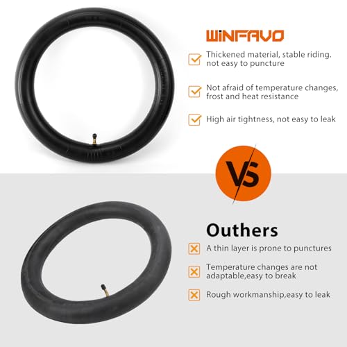 16 Inch Bike Inner Tubes - Heavy-Duty Compatible with Electric Scooters - 2 Pack