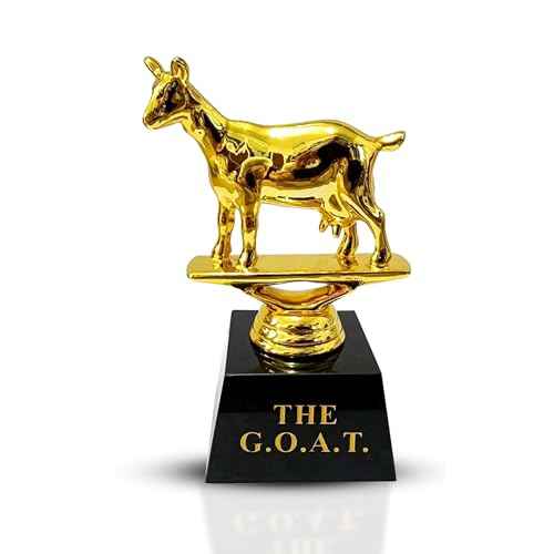Vaulted Skulls & Co Goat Trophy | Greatest of All Time Trophy (G.O.A.T) | G.O.A.T Trophy | Sports Team Trophies | Funny Office Trophy | Gold/Black
