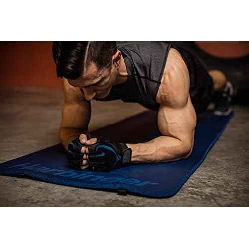 Harbinger Ribbed Durafoam Exercise Mat 5/8-Inch, Blue