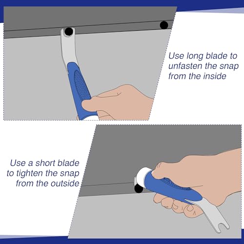 Enhon Boat Canvas Snap Tool Blue - Dual-Ended Stainless Steel Remover