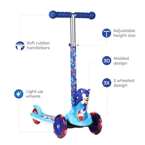 3D Kick Scooter for Kids, Self-Balancing 3 Wheeled Light Up Scooter with Extra Wide Anti-Slip Deck, Rear Brake, Lean to Steer, Lightweight Design, for Kids 3 and up, 75 LB Limit