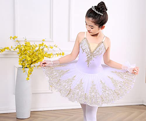 Girls White Camisole Skirted Ballet Leotard Tutu Dress - Size 8-9 Years