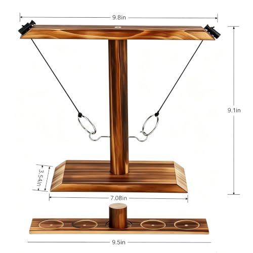 Small Ring Toss Game with Ladder - Kids & Adults Hook and Ring Throwing Set
