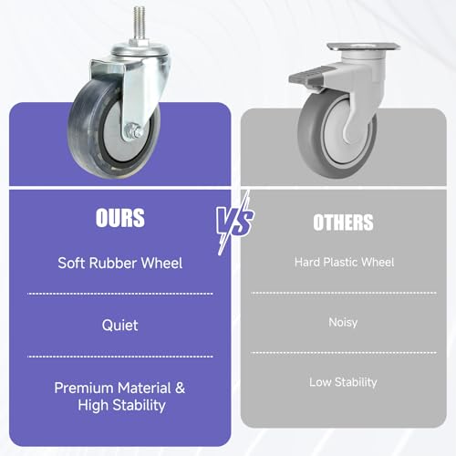 Quiet Rubber Wheel for Hoverboard Seat Attachment - Transparent 4 Inch