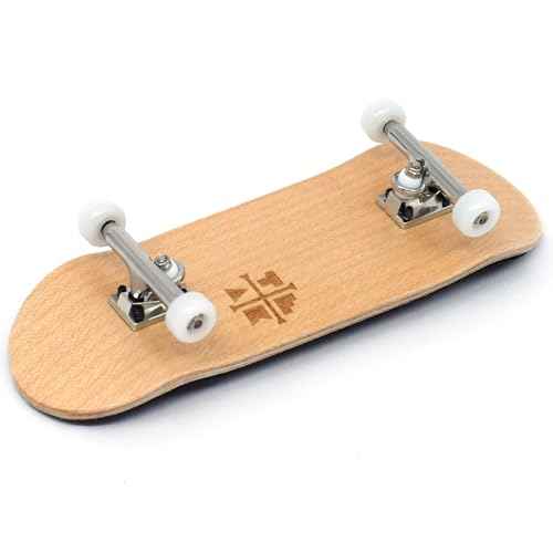 Teak Tuning 32mm Pro Fingerboard Complete - Fully Assembled with Pro Level Components - Pro Shaped Wooden Deck (32x97mm), UltraSpin Bearing Wheels, Prodigy Gen2 Trucks - Real OG Classic Maple