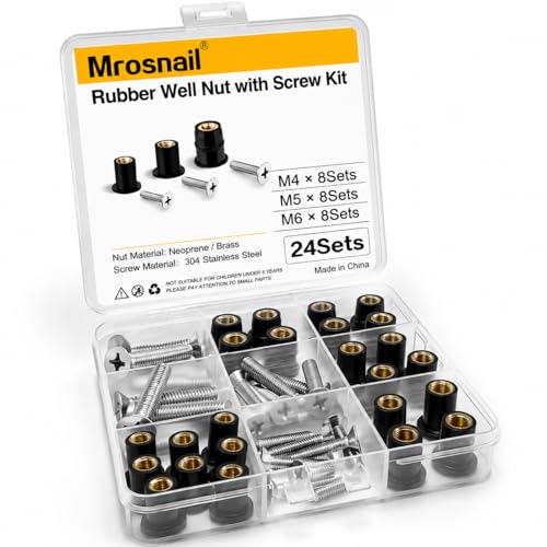 24Pcs Neoprene Well Nuts Kit with Stainless Steel Screws - M4 M5 M6 Variation of THIS listing