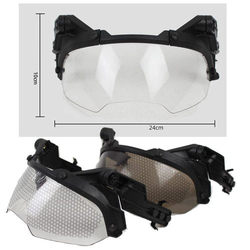Outdoor Paintball Shooting Face Protection Gear Tactical Fast Helmet Wing Rail Side Rail Mount Helmet Goggles - Transparent Len